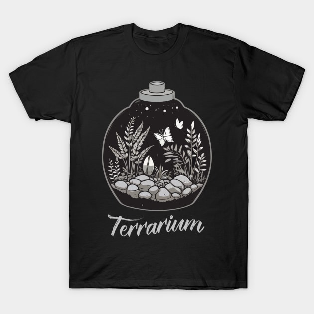 Monochromatic Terrarium T-Shirt by GrafiqueDynasty